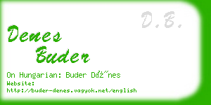 denes buder business card